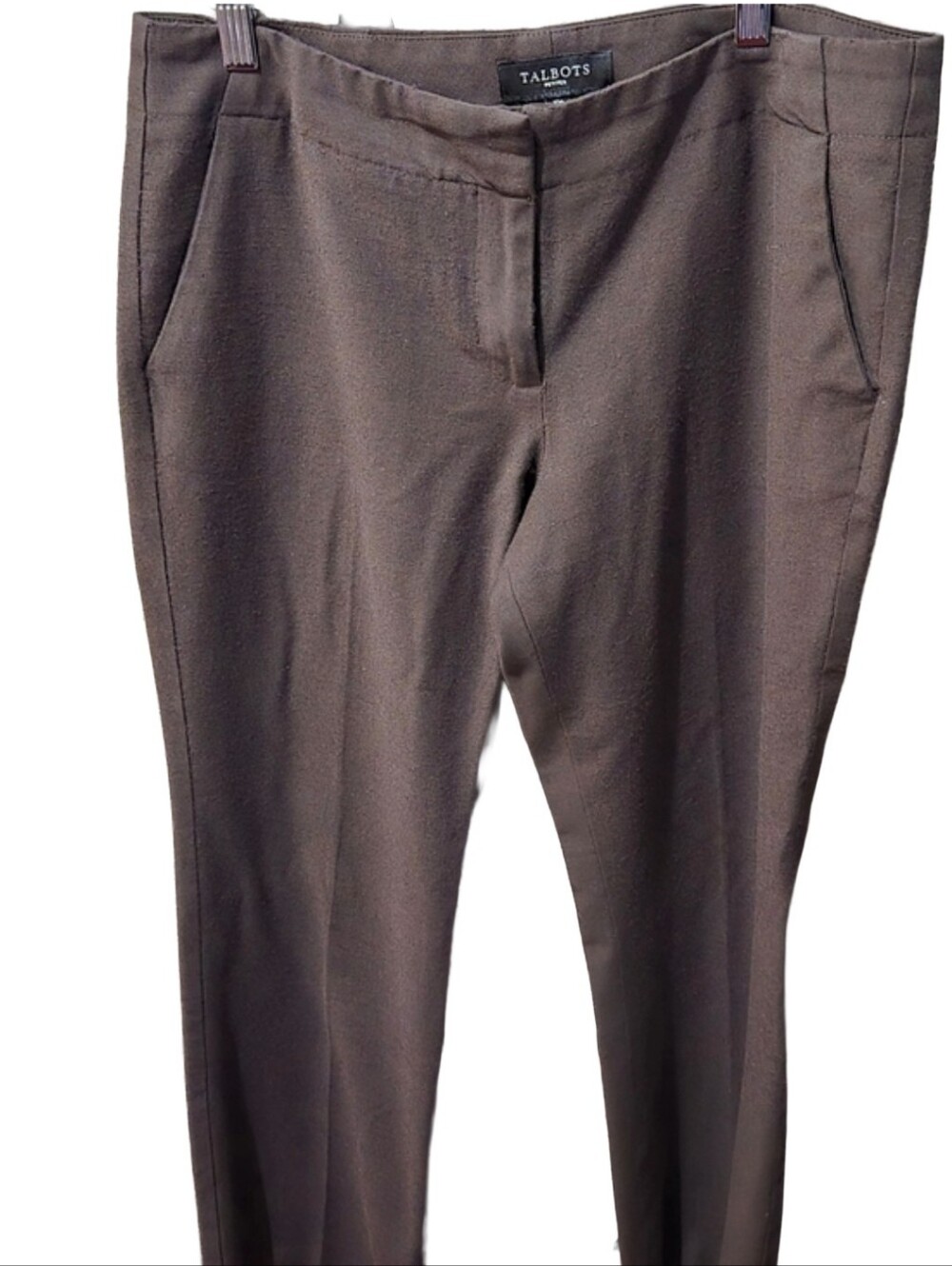 Talbots Petites Brown Career Dress Pants Straight Leg Stretch Trouser Size 10P